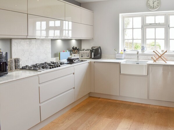 Dishwasher, high chair, cookware/dishes/utensils