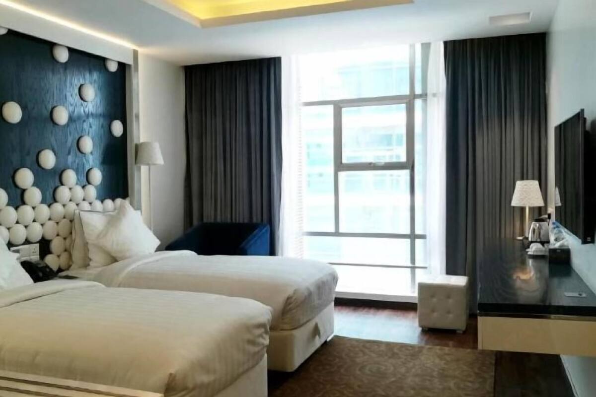In-room safe, desk, laptop workspace, blackout drapes