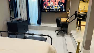 Desk, iron/ironing board, travel crib, free WiFi