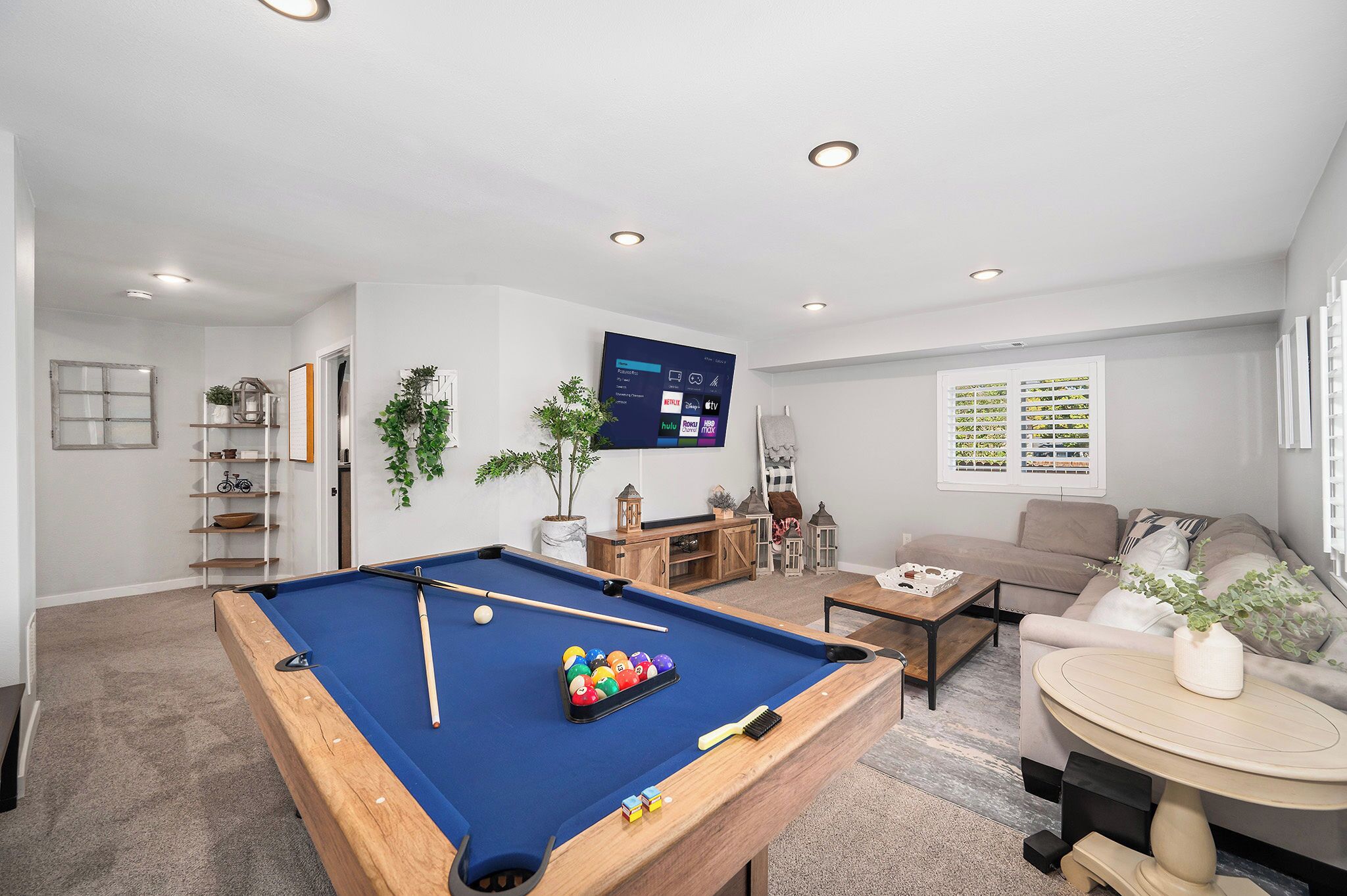 Smart TV, video games, foosball, table tennis