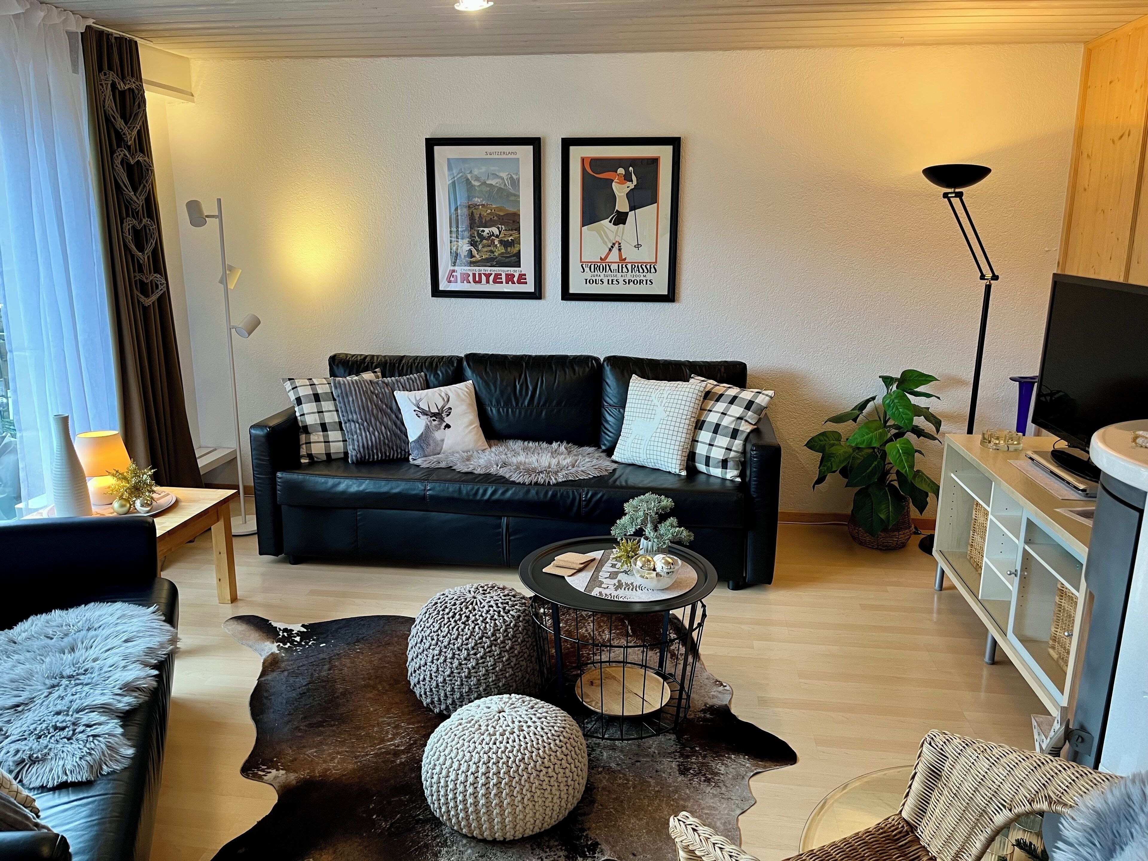 TV, DVD player, books