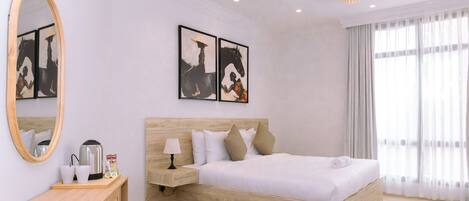 1 soveværelse, skrivebord, strygejern/strygebræt, weekendseng