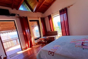 Deluxe Double Room, Mountain View | Desk, laptop workspace, soundproofing, free WiFi - Way Wood Wind Lodge (Dhari)