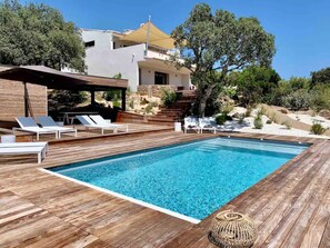 Piscine extérieure, piscine chauffée