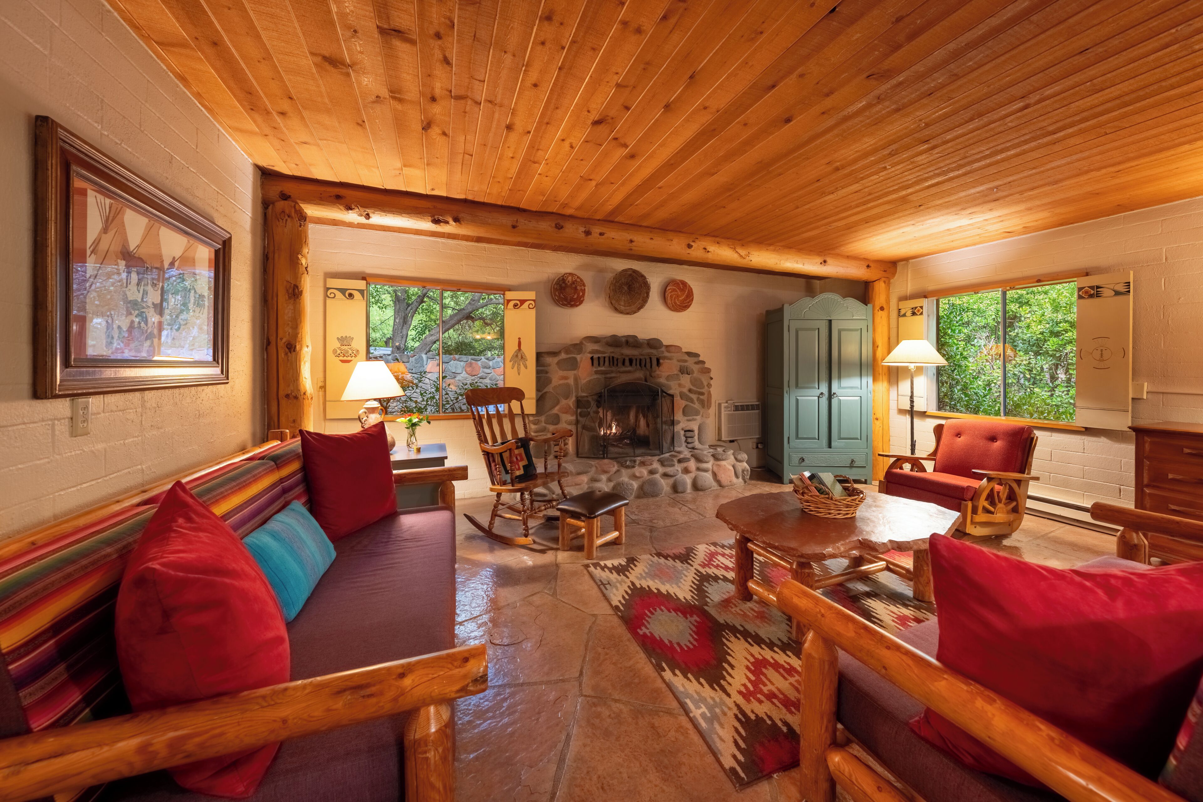 Huisje, 1 slaapkamer, open haard, uitzicht op bergen | Woonruimte