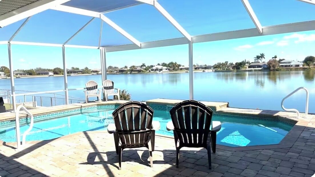 Relax by the heated pool