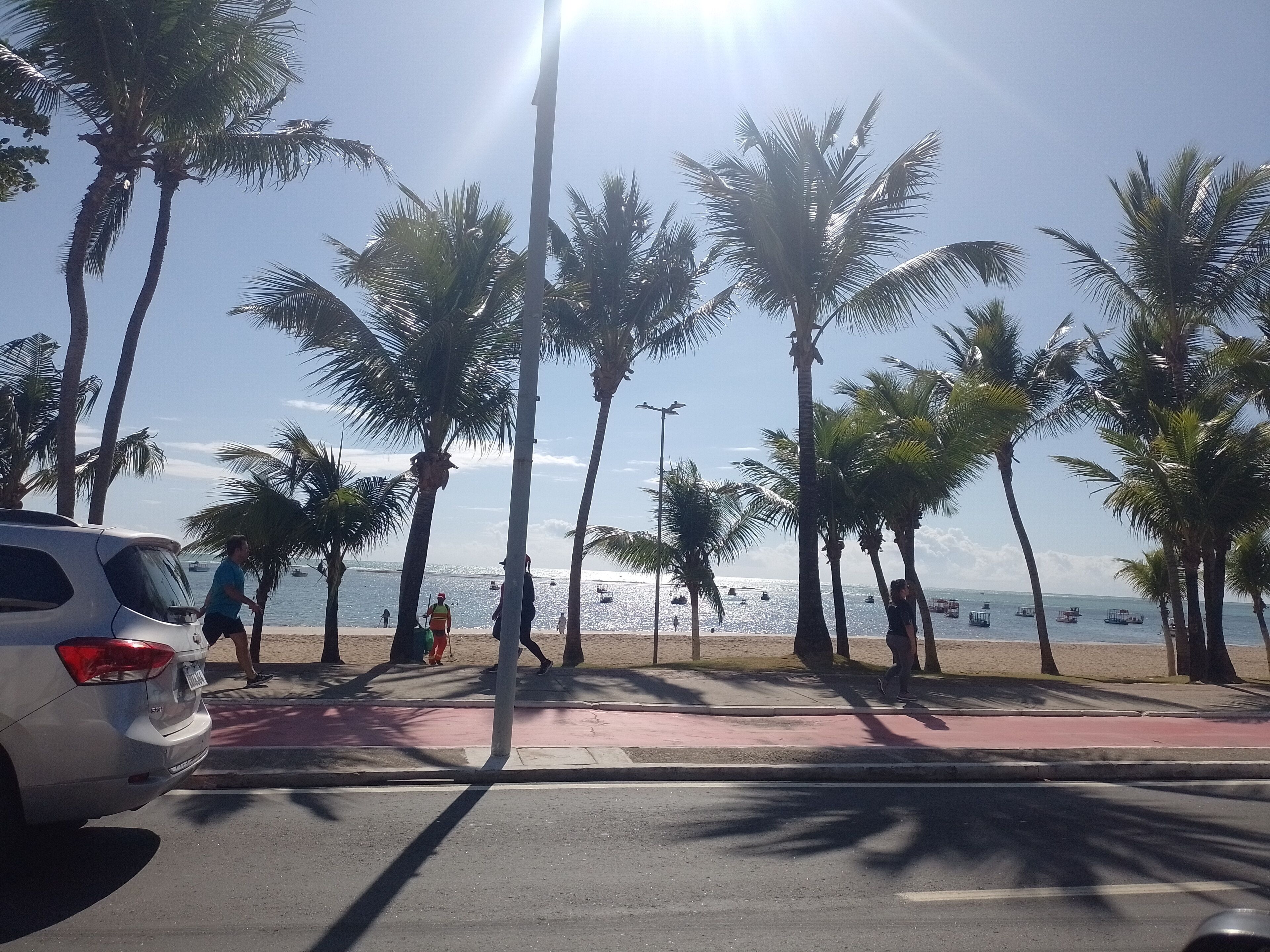 On the beach, white sand