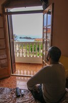 Desk, laptop workspace, blackout drapes, free WiFi