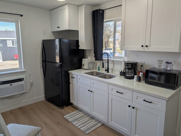 Signature-Ferienhütte, Terrasse | Eigene Küche