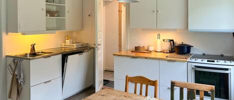 Fridge, oven, stovetop, dishwasher