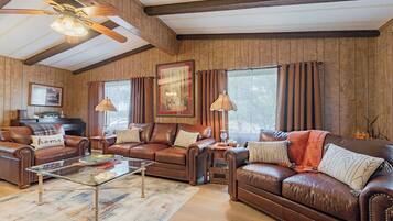 Smart TV, DVD player, books, video library