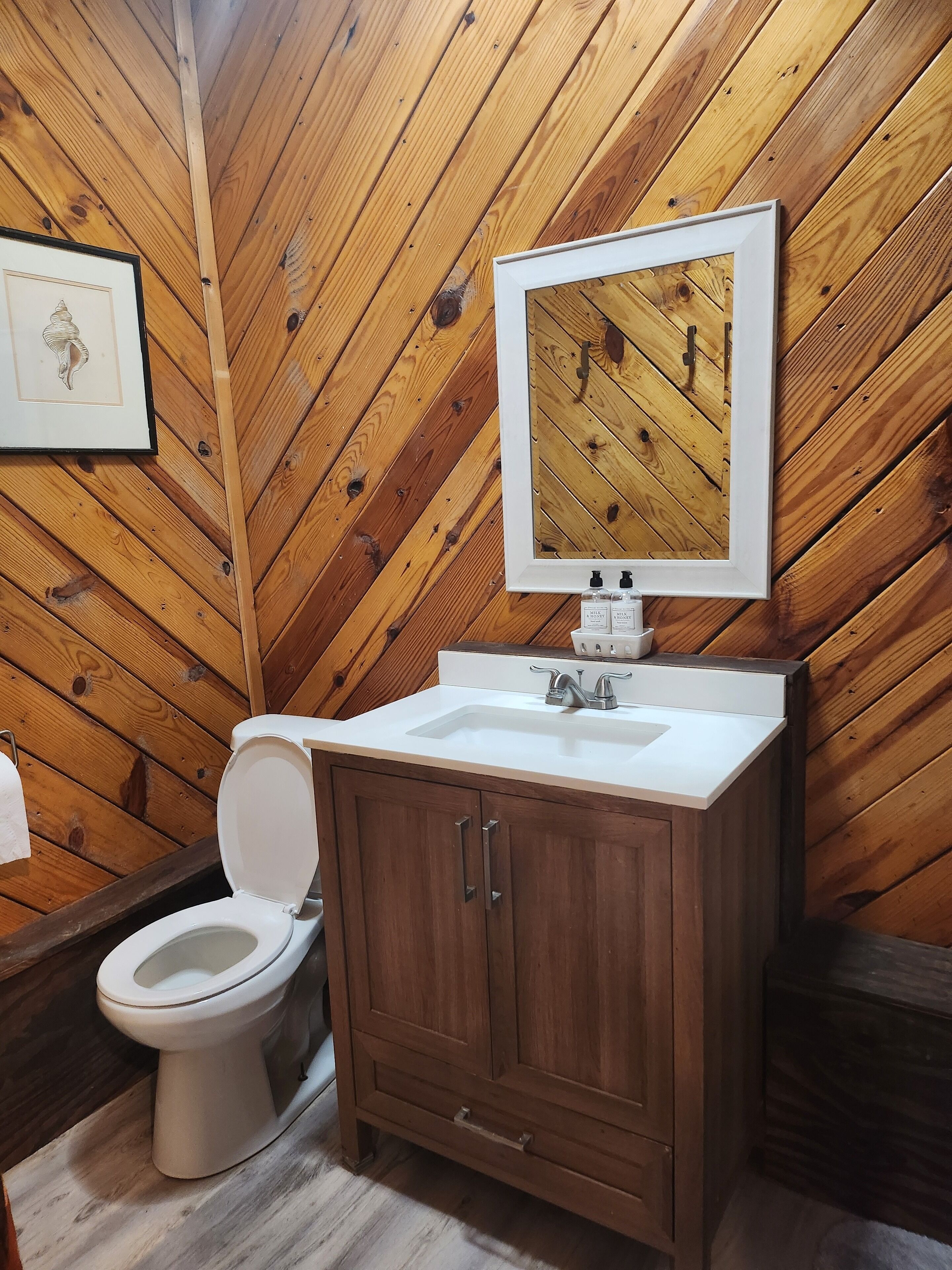 Chuveiro, secador de cabelo, toalhas de banho, sabonete