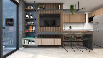 Réfrigérateur, micro-ondes, four, blender