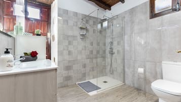 Ducha, secador de pelo y toallas