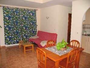 House, 2 Bedrooms, Smoking, Terrace | Living room - Impressive Apartment With Terrace and two Rooms, AC and Pool (Vera)