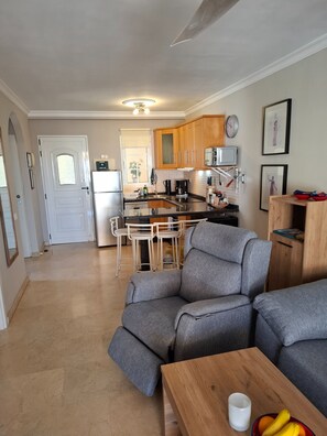 Apartment, 2 Bedrooms, Terrace, Mountain View | Living room