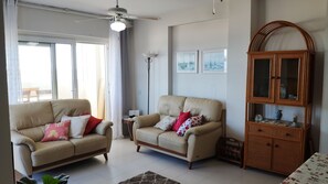 Apartment, 2 Bedrooms, Accessible, Balcony | Living room - Two Bedroom Apartment on Front Line Of The Beach (Roquetas de Mar)