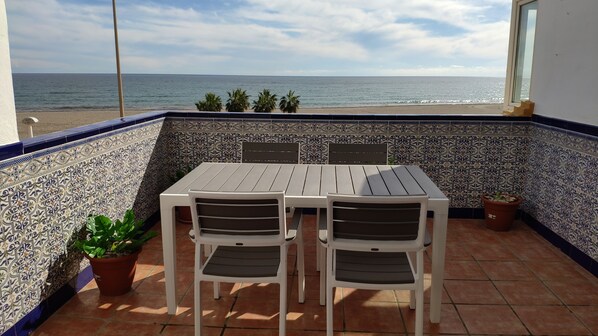 Apartment, 2 Bedrooms, Accessible, Balcony | Balcony - Two Bedroom Apartment on Front Line Of The Beach (Roquetas de Mar)