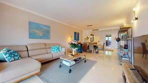 Apartment, 3 Bedrooms, Balcony, Garden View | Living area - Magnificent Duplex Penthouse in Puerto Banus (Marbella)