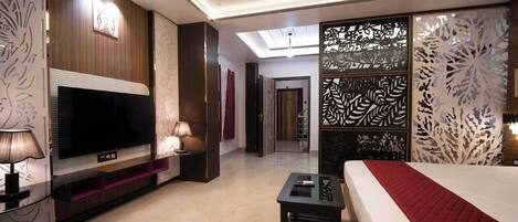 Luxury-Suite, Stadtblick | Hochwertige Bettwaren, Pillowtop-Betten, individuell dekoriert