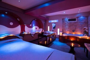 Behandlingsrum til par, kropsbehandlinger, hot stone-massage