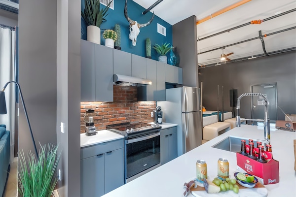 Premium Suite, 2 Queen Beds | Private kitchen | Full-size fridge, microwave, oven, stovetop