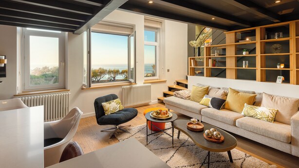 Living area - ALMA - Apartment with terrace and sea view in Biarritz (Biarritz)