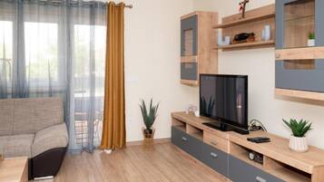 Villa (Five Bedroom Villa With Pool) | Living room | 32-inch flat-screen TV with cable channels