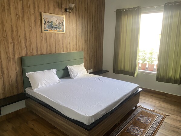 Premium bedding, down comforters, desk, laptop workspace - Hotel Nirmal - Budget Friendly Rooms near Fortis Hospital and Marriage Palaces (Amritsar)