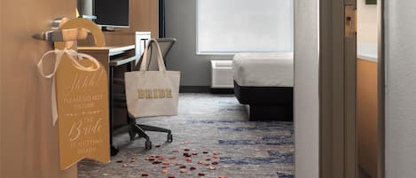 In-room safe, desk, laptop workspace, blackout curtains