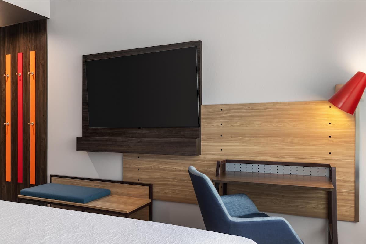 Desk, blackout drapes, iron/ironing board, WiFi (free)