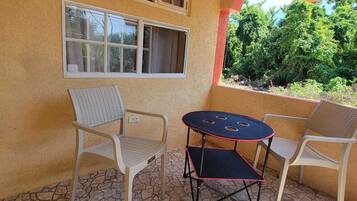 Studio, pemandangan kebun | Teras/patio