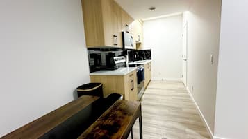 Microwave, oven, stovetop, coffee/tea maker