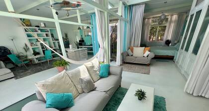 Two story high ceiling loft with heated pool