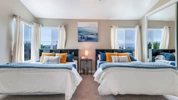 3 bedrooms, desk, iron/ironing board, travel crib