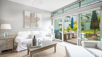 Smart TV, fireplace, table tennis, books