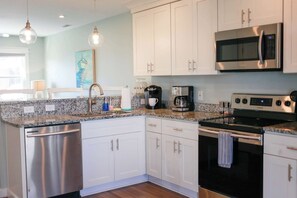 Fridge, microwave, oven, stovetop - Sojourn's Sea Views with Balcony Sleeps 4 (Virginia Beach)