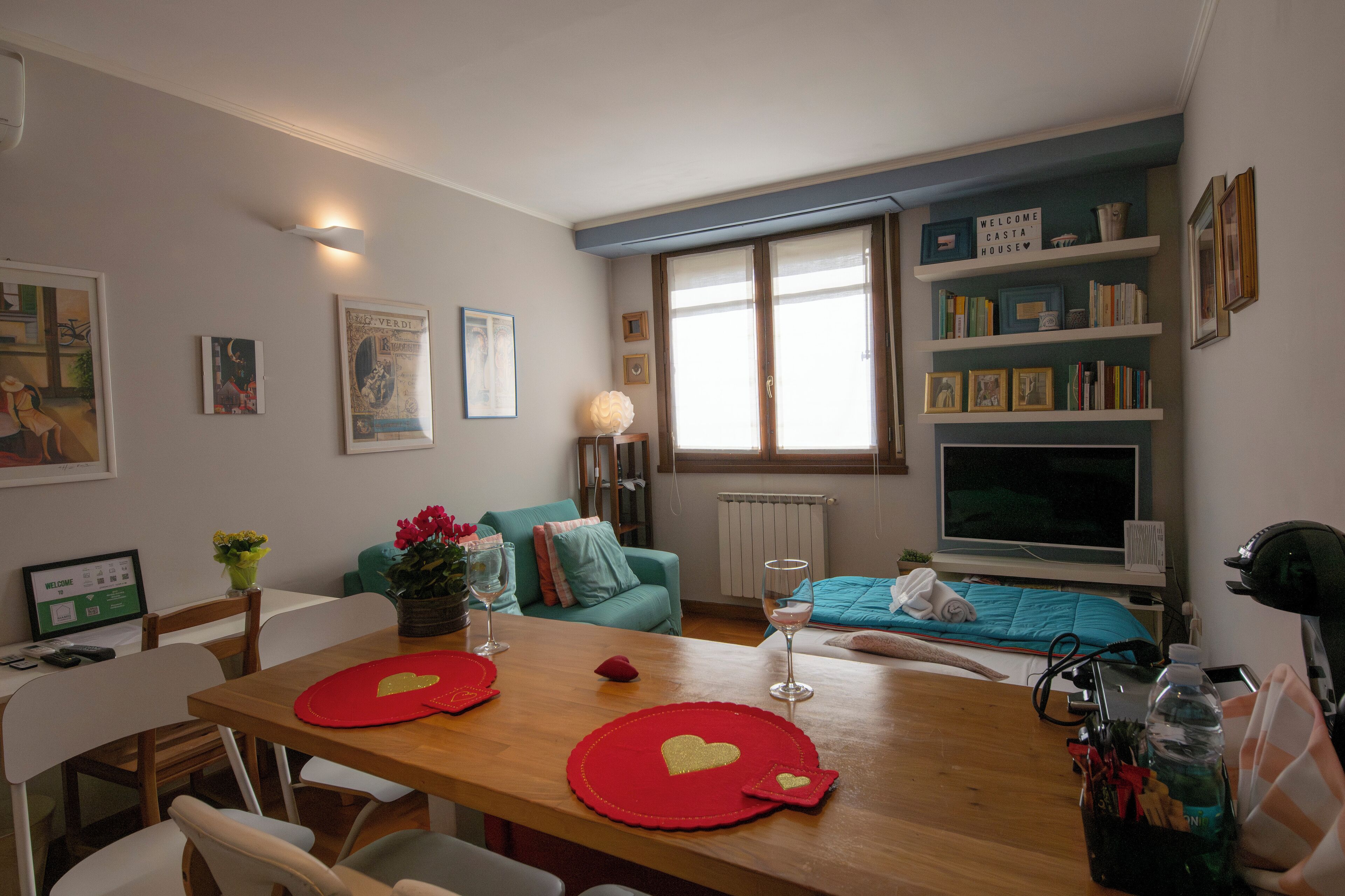 Apartment, 1 Bedroom | Living area | 24-inch flat-screen TV with digital channels