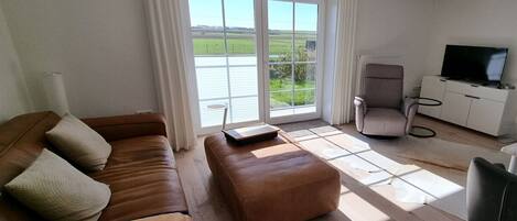 Smart-TV, peis og bøker