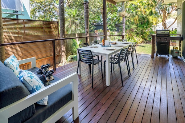 Enjoy alfresco dining just steps from the kitchen
