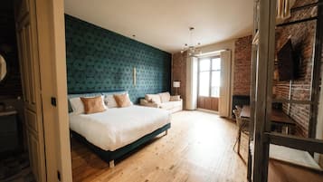 Apartamento superior, 1 cama de casal e sofá-cama | 1 quarto, espaço de trabalho para notebook