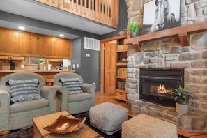 TV, fireplace - Four Suite Cabin by Silver Dollar City! (Branson West)
