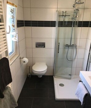 Shower, hair dryer