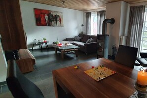 TV connectée, cheminée, lecteur de DVD