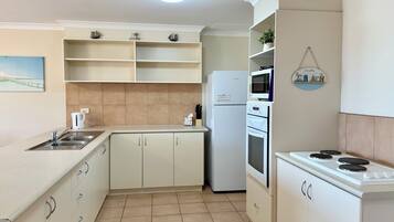 Fridge, microwave, oven, toaster