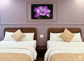 Deluxe Room, 2 Double Beds, Non Smoking | Desk, soundproofing, free WiFi, bed sheets