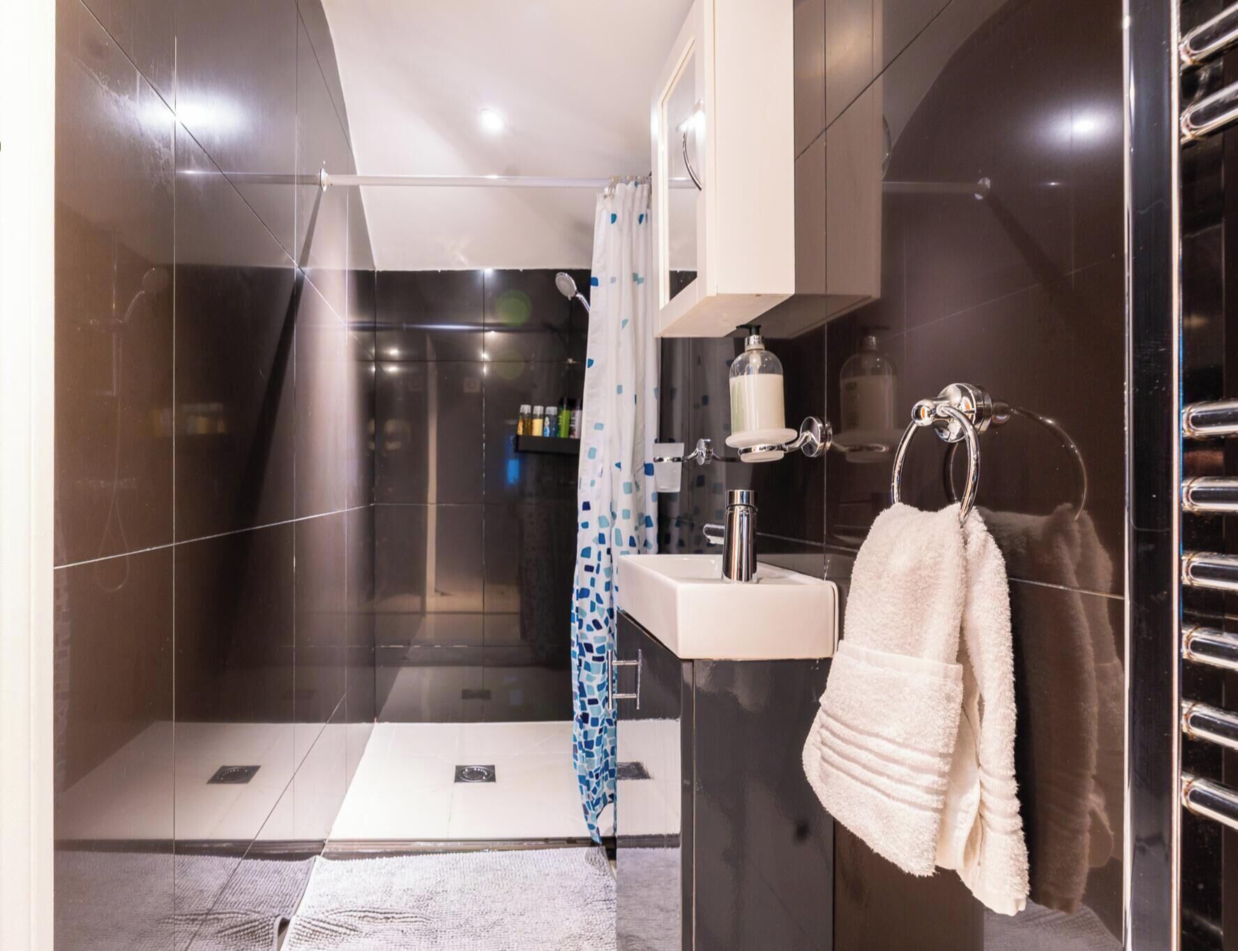 Hair dryer, towels