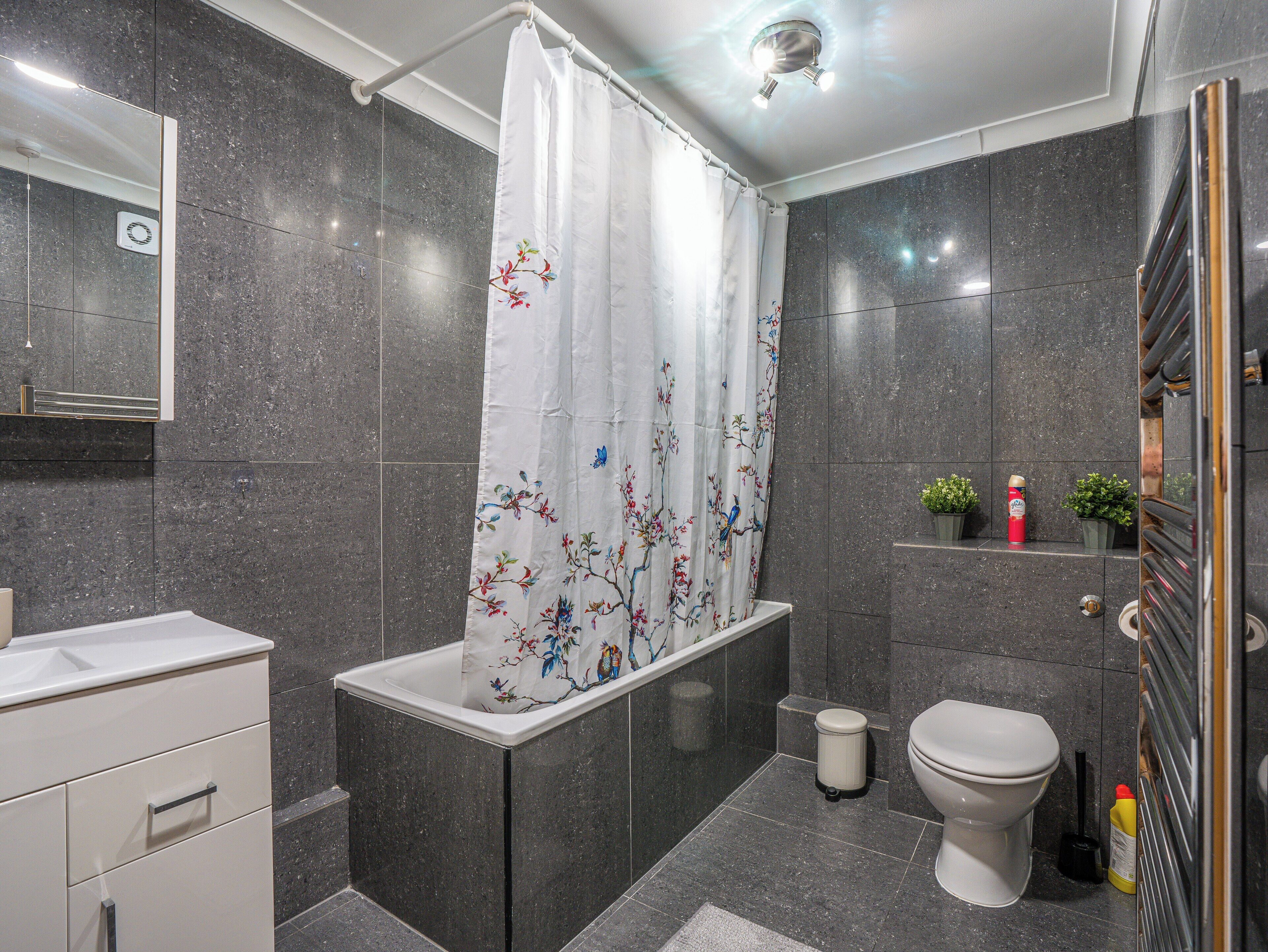 Hair dryer, towels