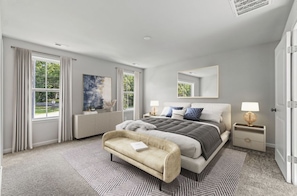 3 soverom, safe på rommet, strykejern/-brett og reiseseng for barn