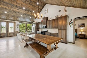 Dining - NOLA styled 6-bedroom home in Concan.  Sleeps 36 with AC, WiFi, Pool, Hot Tub (Sabinal)
